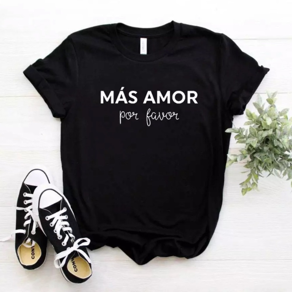 “MÁS AMOR POR FAVOR” BLACK SIZE S TEE